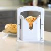 1pc Stainless Steel Bagel Guillotine Slicer With Safety Handle - Knife And Holder Guide For Easy And Fast Bagel And Hamburger Bun Cutter (White) - Whi