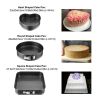 Removable Bottom 3Pcs/Set Non-stick Springform Cake Pan  - Black - Cake Pan