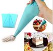 Set of 4 Sizes Pastry Bag Set Silicone Blue Color Reusable Icing Piping Bag Baking Tool Cookie Cake Decorating Bag - blue - 4-PC