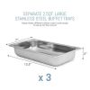 3 x 2.5 Qt. Stainless Steel Electric Buffet Server - Silver