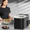 26 lbs Countertop LCD Display Ice Maker with Ice Scoop - black