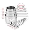 Stainless Steel Mixing Bowls 14 Piece Bowl Set with Measuring Cups and Spoons - Silver