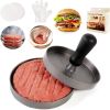 1pc Non-Stick Aluminum Burger Press - Perfect for Burgers, Patties, Meatballs, Grilling, and Kitchen Cooking - Ideal Back to School Supply - Gray