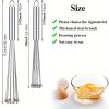 1pc Stainless Steel Egg Whisk Manual Whisk Whisk Set Kitchen Whisk For Cooking; Mixing; Beating; Stirring - 12 Inches