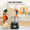 7-Cup 350W Food Processor Vegetable Chopper for Mixing Slicing Kneading - black