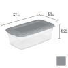 6 Qt. Storage Box Plastic, Titanium, Set of 40 - Silver