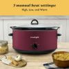 8-Quart Manual Slow Cooker - Red