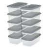 6 Qt. Storage Box Plastic, Titanium, Set of 40 - Silver