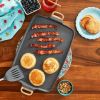 rairie Signature Cast Aluminum Double Griddle, Charcoal Speckle - Charcoal Speckle