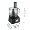 7-Cup 350W Food Processor Vegetable Chopper for Mixing Slicing Kneading - black