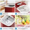 26 lbs Countertop LCD Display Ice Maker with Ice Scoop - red