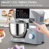 VEVOR Stand Mixer; 660W Electric Dough Mixer with 6 Speeds LCD Screen Timing; Tilt-Head Food Mixer with 5.8 Qt Stainless Steel Bowl; Dough Hook - 5.8