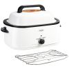 Kitchen White 20 QT Stainless Steel Chicken Electric Turkey Roaster With See-through Lid - as Pic