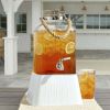 Better Homes & Gardens 2 Gallon Ribbed Clear Glass Beverage Dispenser with Acacia Wooden Lid - Better Homes & Gardens