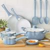 12pc Ceramic Cookware Set, Blue Linen - colour