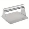 1pc; Burger Press; 304 Stainless Steel Meat Press; Round Or Square Burger Smasher; Grill Press Perfect For Kitchen Accessories; Home Kitchen Items - R