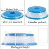 1 Pc Collapsible Microwave Splash Guard; Round Ventilated Collapsible Microwave Food Cover With Easy Grip Handle; Food Filter Dishwasher Safe - Blue*2