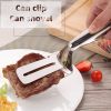 Stainless Steel Steak Clip Pancake Barbecue Spatula Clip BBQ Tongs Frying Fish Spatula Clip Bread Clip Household Kitchen Tool - 201 Stainless steel