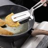 Stainless Steel Steak Clip Pancake Barbecue Spatula Clip BBQ Tongs Frying Fish Spatula Clip Bread Clip Household Kitchen Tool - 201 Stainless steel