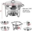 Round Buffet Catering Dish For Home and Outdoor 2 Pcs/ Sets - as Pic