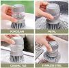 Dish Scrubber Brush with Handle, 3 Pack Kitchen Scrub Brush for Dishes, Sink Cleaning Brush for Bowl Pot Pan Vegetables - Green