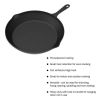 Frying Pans-Set of 3 Cast Iron Pre-Seasoned Nonstick Skillets in 10', 8', 6' - black