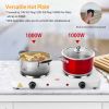 2000W Double Electric Burner Portable Dual Counter Stove Countertop Hot Plate Kitchen Cooker Stove with 5 Gear Temperature Control - US