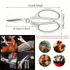 1pc Professional 8.5-inch Stainless Steel Kitchen Scissors with Aluminum Alloy Handle - Perfect for Cutting Chicken Bones and More - Silvery