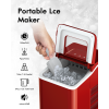 26lbs/24h Portable Countertop Ice Maker Machine with Scoop - red