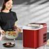 26 lbs Countertop LCD Display Ice Maker with Ice Scoop - red