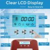 26 lbs Countertop LCD Display Ice Maker with Ice Scoop - red